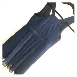 David's Bridal Navy Bridesmaid Dress